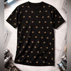 Star Wars Grogu Baby Yoda All Over Print T-Shirt XL Mandalorian Black NWT